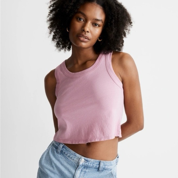 Madewell Softfade Cotton Boxy-Crop Tank - Picture 1 of 5